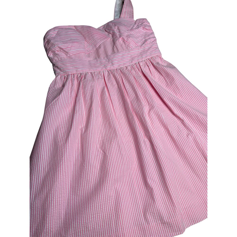 Lilly Pulitzer Plus Addison Dress in Pink Tropics Seersucker Fit & Flare Size 14 - Picture 7 of 13